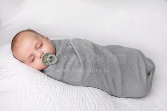 Swaddling blanket - TB0371 - MUSLIN  - size 80x120 - GREY