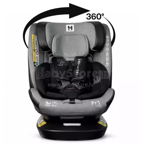 Aga Design Hamilton 360 I-Size Art.FR01 Magically Grey Child car seat 0-36 kg