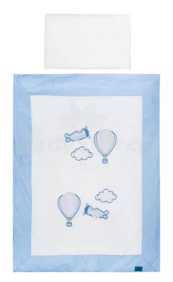 Cover set -  2 pcs - 120x90, 40x60 - SAMOLOTY -P01-562 - BLUE