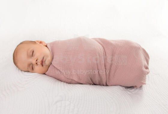 Swaddling blanket - TB0371 - MUSLIN  - size 80x120 - DIRTY PINK