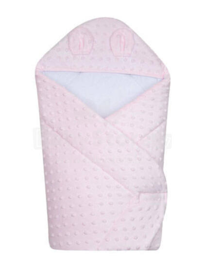 Swaddling blanket with hood - 631 - MINKY - PINK