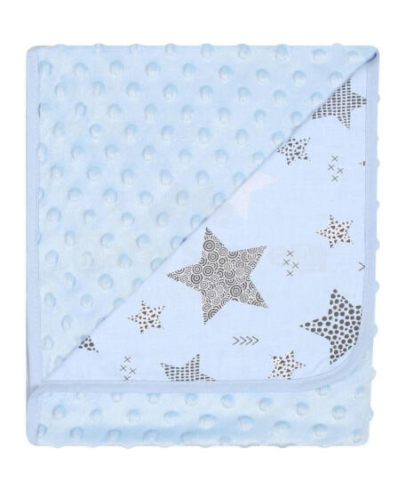 Blanket - 625 - MINKY/COTTON- size 80x90- BLUE