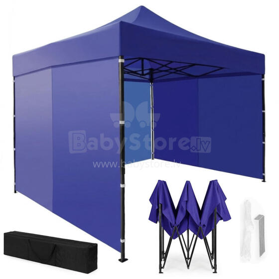 Dārza pasākumu paviljons automātiskais saliekamais telts, 3x3 m, zils, MultiGarden