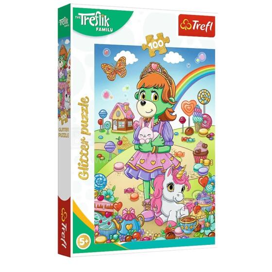 Puzzle with glitter Treflik Family 100 pcs. Glitter Trefliki Trefl 14833
