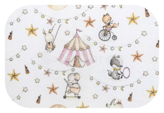 Diaper - 27527 - FLANNEL PRINT - EGA -  CYRK - PINK  - size 70x80 cm
