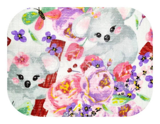 Autiņš - 23482 - TETRA PRINT - EGA - KOALA - ROŽU KRĀSĀ - izmērs 70x80 cm
