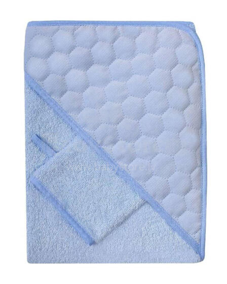 Peldēšanas pārklājs + mazgāšanas cimdiņš - 817 - TERI - VELVET - izmērs 100x100 cm - ZILS
