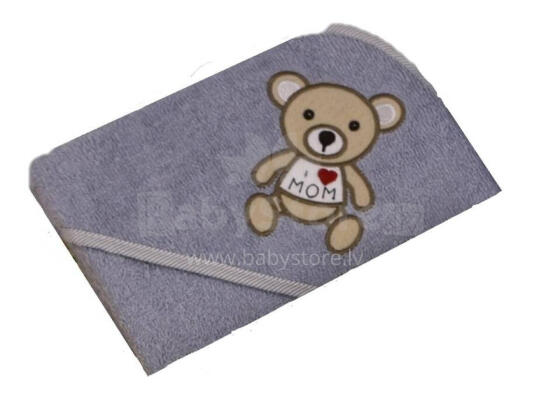 Peldēšanas pārklājs - 217 - TERRY - HAFT -TEDDY BEAR - izmērs 100x100 - PELĒKS