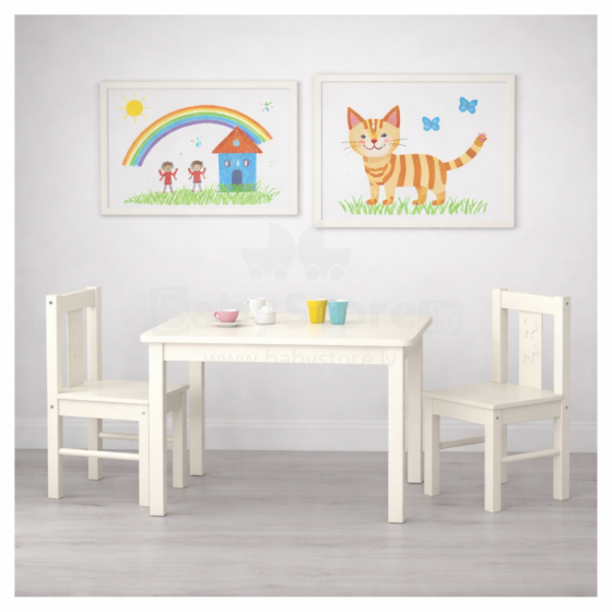 Made in Sweden, children’s table set, table + 2 chairs, Art. 102.016.73B