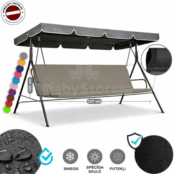 Z-HOME, 127 x 100 cm, Art.63207E, replacement garden swing seat cover, waterproof base material