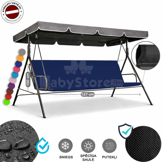 Z-HOME, 127 x 100 cm, Art.63207G, replacement garden swing seat cover, waterproof base material