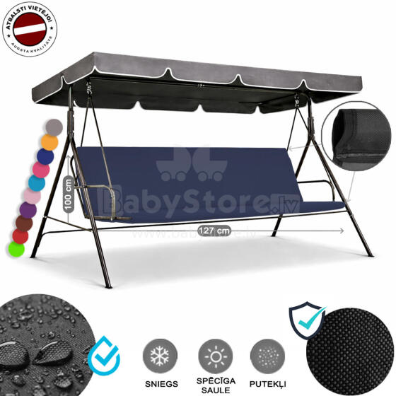 Z-HOME, 127 x 100 cm, Art.63207I, replacement garden swing seat cover, waterproof base material