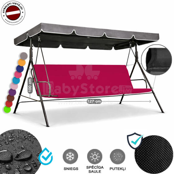 Z-HOME, 127 x 100 cm, Art.63207N, replacement garden swing seat cover, waterproof base material