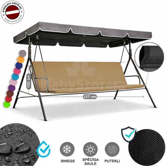 Z-HOME, 127 x 100 cm, Art.63207S, replacement garden swing seat cover, waterproof base material