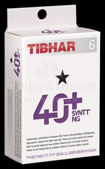 Теннисные мячики TIBHAR 40+ SYNTT * Белые 6 шт.