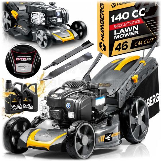 Газонокосилка с приводом 46 см, мульчирование 70 л, 140cc + масло Humberg HM-604