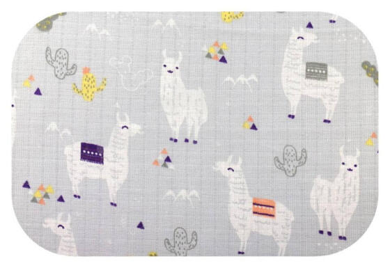 Autiņš - 25097 - TETRA PRINT - EGA - LAMA - PELĒKS / BALTS - izmērs 70x80 cm