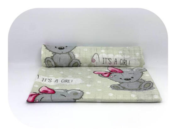 Diaper - 19935 - TETRA PRINT - EGA - GIRL - GREY - size 70x80 cm