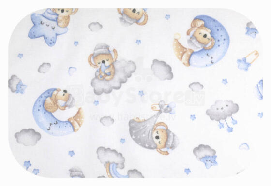 Autiņš - 28432 - FLANEĻA DRUKA - EGA - KOALA uz MĒNESS - ZILS - izmērs 70x80 cm