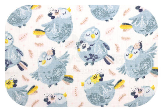 Autiņš - 12462 - TETRA PRINT - EGA - DOVE - ZILS - izmērs 70x80 cm