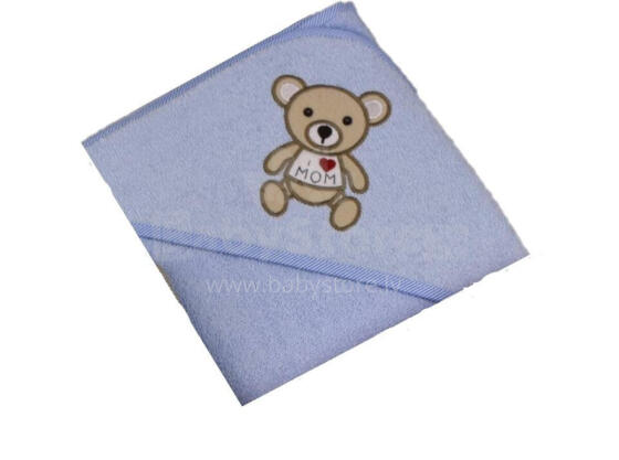 Peldēšanas pārklājs - 217 - TERRY - HAFT -TEDDY BEAR - izmērs 100x100 - ZILS