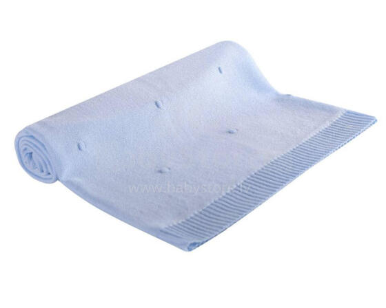 Blanket -  689 - summer - DOTS - size 80x90 - BLUE