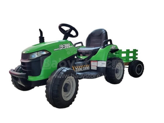 Battery Tractor - 12V - BBH-030 - TRACTOR with TRAILER - GREEN