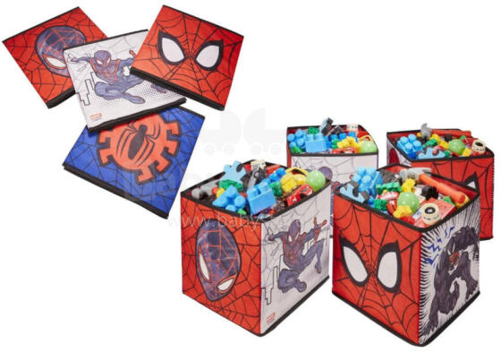 POJEMNIK ROZKŁ.NA ZABAWKI SPIDERMA - 4 szt