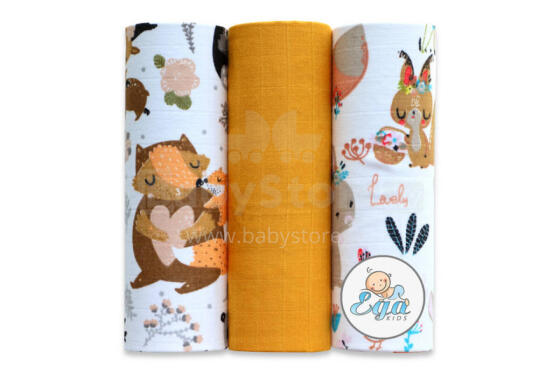 Diaper - SET - 21136 - MUSLIN - EGA - size 60x80 cm  - nr 1