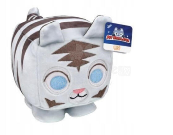 Mīkstā rotaļlieta - 1409 - LIELĀ SPĒLE MĀJAS DZĪVNIEKS - BALTA TIGRA - izmērs 15 cm
