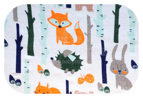 Подгузник - 25615 - TETRA PRINT - EGA - LUX - ЖИЗНЬ в ЛЕСУ - размер 70x80 см