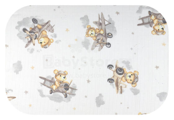 Подгузник - 29590 - TETRA PRINT - EGA - МЕДВЕДЬ в САМОЛЕТЕ - размер 70x80 см