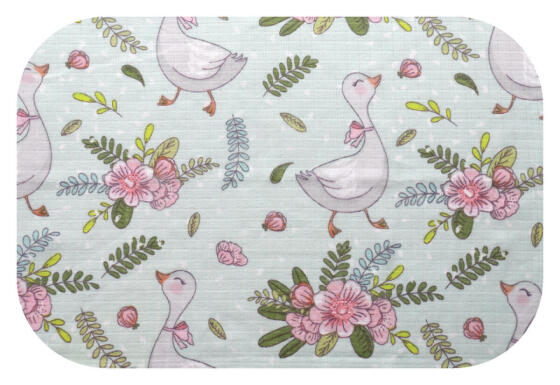 Autiņš - 29347 - TETRA PRINT - EGA - GOSSE & ZIEDI - MINT - izmērs 70x80 cm