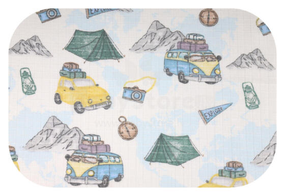 Diaper - 30008 - TETRA PRINT - EGA - TRIP to the MOUNTAINS - size 70x80 cm