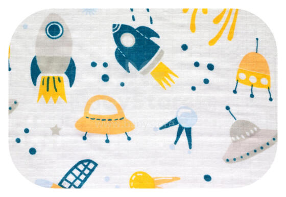 Подгузник - 22782 - TETRA PRINT - EGA - РАКЕТА - ЖЕЛТЫЙ - размер 70x80 см