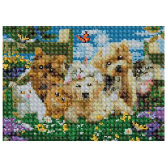 Daimond Mosaic - 47388 - PUPPIES  & KITTEN - size 30x40 cm