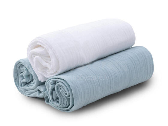 Autiņš - KOMPLEKTS - TB0488/33 - MUSLINS - divslāņu - izmērs 70x80 cm - MINT