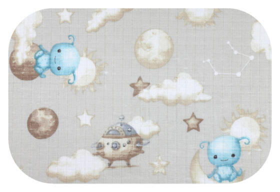 Autiņš - 30305 - TETRA PRINT - EGA - ALIENS - BEIGE - izmērs 70x80 cm