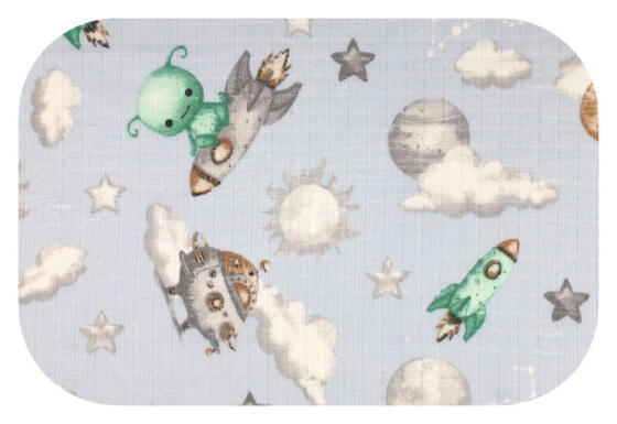 Autiņš - 30299 - TETRA PRINT - EGA - ALIENS - ZILS - izmērs 70x80 cm