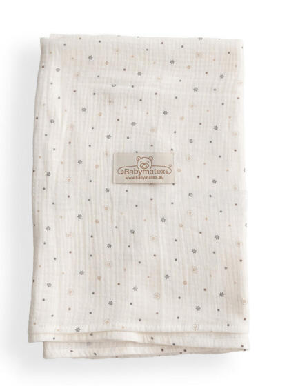 Blanket / Swaddling blanket - TB0470 /01 - MUSLIN  - size 80x120 - STARS