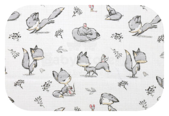 Подгузник - 30503 - TETRA PRINT - EGA - ЛИСА - СЕРЫЙ - размер 70x80 см
