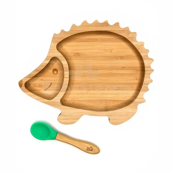 Bamboo Wood Plate Art.285596 Деревянная тарелка с присоской и отсеками