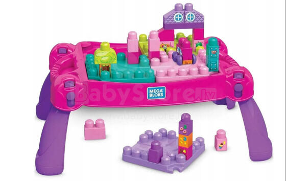 Blocks - FFG22 -MEGA BLOKS - BUILD 'n LEARN TABLE - PINK