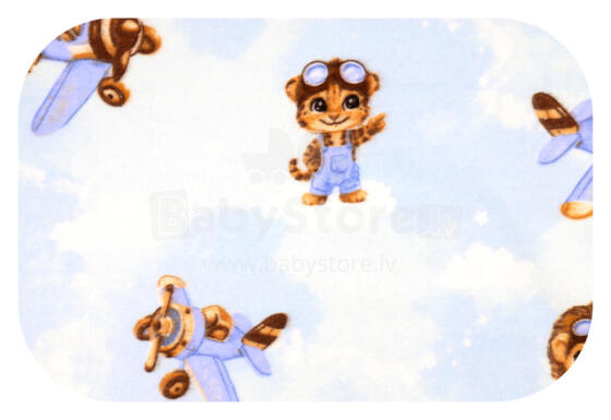 Autiņš - 30558 - FLANEĻA DRUKA - EGA - TIGER pilots - izmērs 70x80 cm