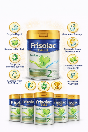 Frisolac Gold Comfort 2 mākslīgais piena maisījums diētiskai lietošanai zīdaiņiem FA52 no 6-12 mēn. 400g,5 gab