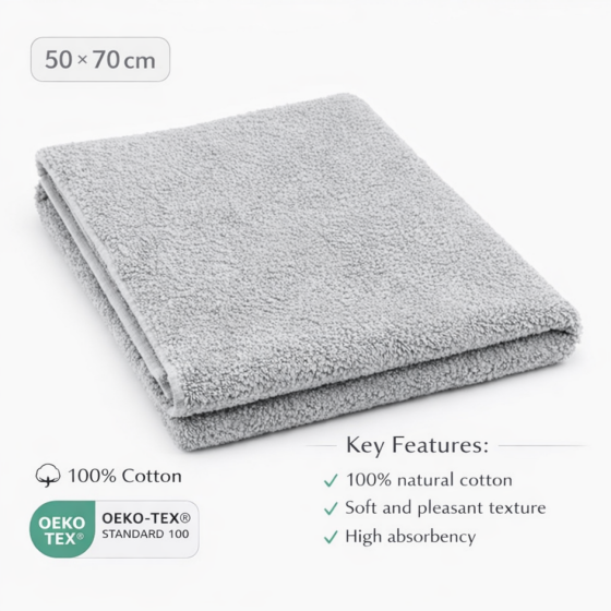 Bebe Basic Cotton Baby Towel  Art.285897 Grey Bērnu kokvilnas frotē dvielis 50x70cm (100% kokvilna)