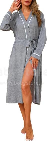 Italian Fashion Women Bathrobe Long Sleeve Art.285955 Grey  Халат для беременных