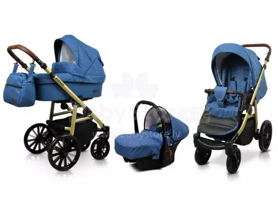 Babylux Aspero Art.286104 Blue Flex Universal 3-in-1 stroller
