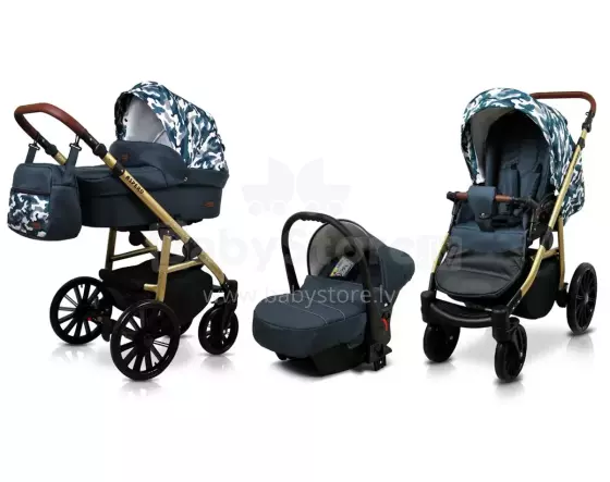 Babylux Aspero Art.286111 Grey Moro Универсальная коляска 3 в 1