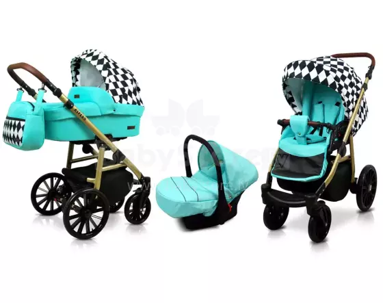 Babylux Aspero Art.286114 Mint Diamonds Universal 3-in-1 stroller